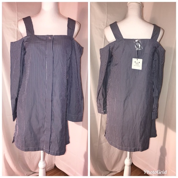 Six Crisp Days Button Down Cold Shoulder Dress - Picture 7 of 8